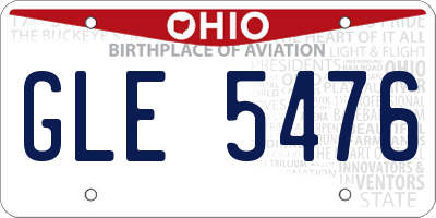 OH license plate GLE5476