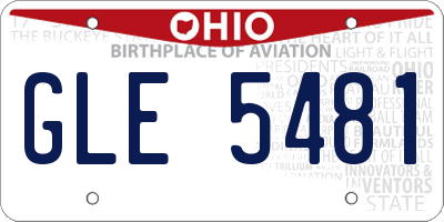 OH license plate GLE5481