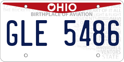 OH license plate GLE5486