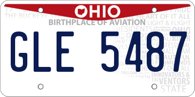 OH license plate GLE5487