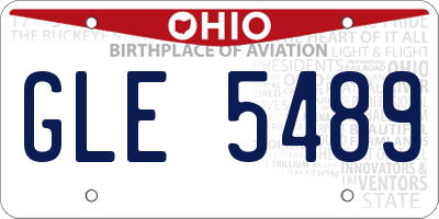 OH license plate GLE5489