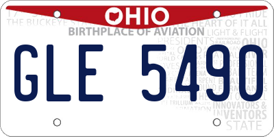 OH license plate GLE5490