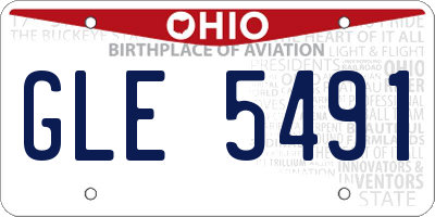 OH license plate GLE5491