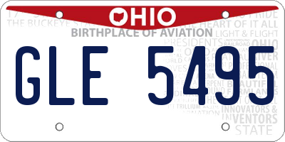OH license plate GLE5495