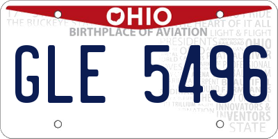 OH license plate GLE5496