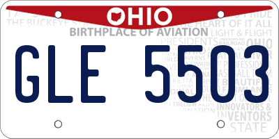 OH license plate GLE5503