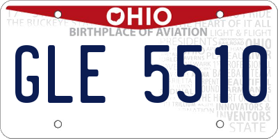 OH license plate GLE5510