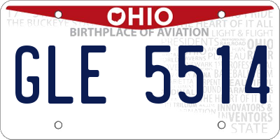 OH license plate GLE5514