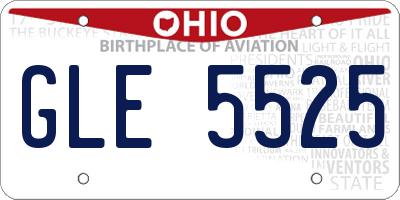 OH license plate GLE5525