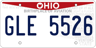OH license plate GLE5526