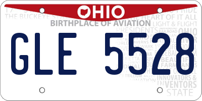 OH license plate GLE5528