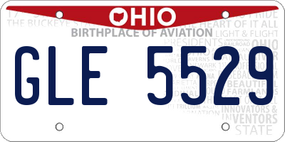 OH license plate GLE5529