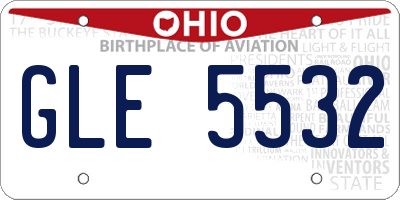 OH license plate GLE5532