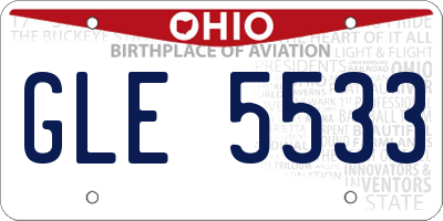 OH license plate GLE5533