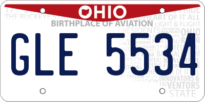 OH license plate GLE5534