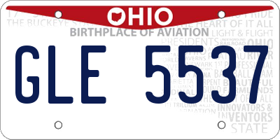 OH license plate GLE5537