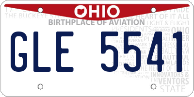 OH license plate GLE5541