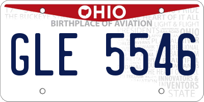 OH license plate GLE5546