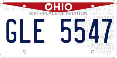 OH license plate GLE5547