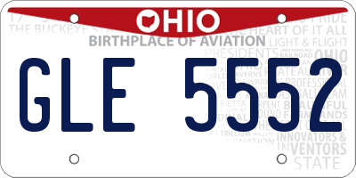 OH license plate GLE5552