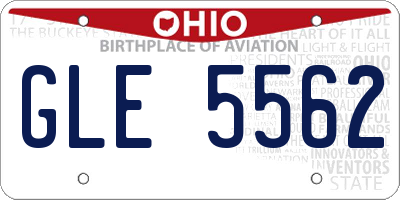 OH license plate GLE5562