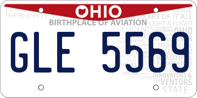OH license plate GLE5569
