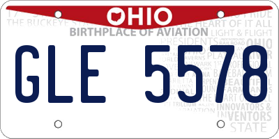 OH license plate GLE5578
