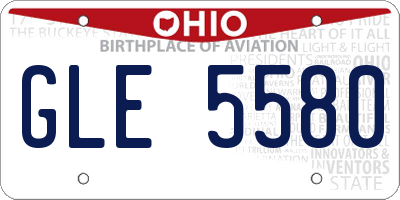 OH license plate GLE5580