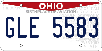 OH license plate GLE5583