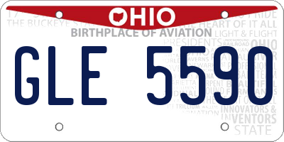 OH license plate GLE5590