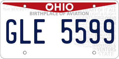 OH license plate GLE5599