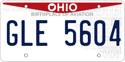 OH license plate GLE5604