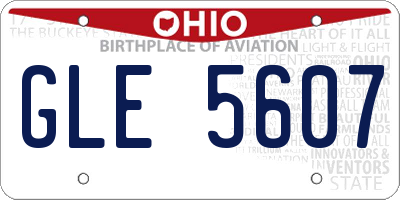 OH license plate GLE5607