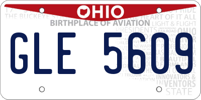 OH license plate GLE5609