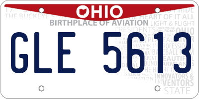 OH license plate GLE5613