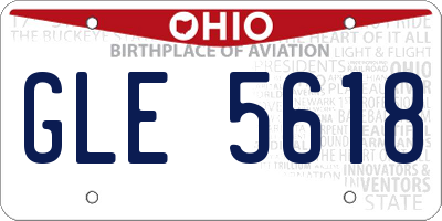 OH license plate GLE5618