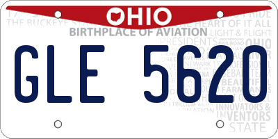 OH license plate GLE5620