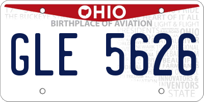 OH license plate GLE5626