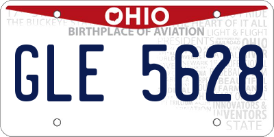 OH license plate GLE5628