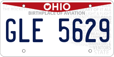 OH license plate GLE5629