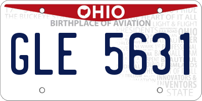 OH license plate GLE5631