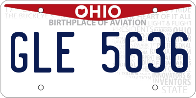 OH license plate GLE5636