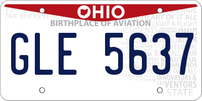 OH license plate GLE5637