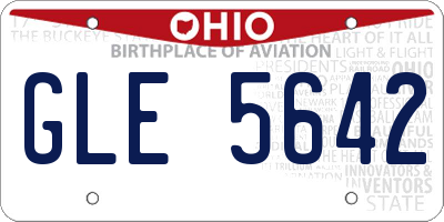 OH license plate GLE5642