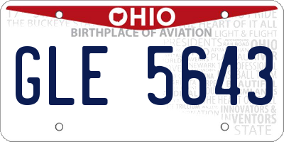 OH license plate GLE5643
