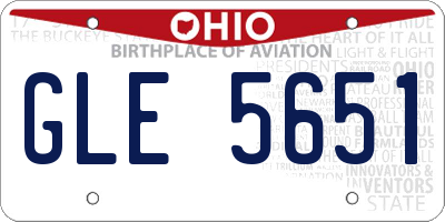 OH license plate GLE5651