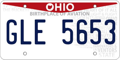 OH license plate GLE5653
