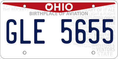 OH license plate GLE5655