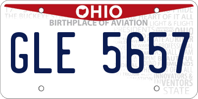 OH license plate GLE5657