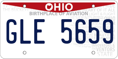 OH license plate GLE5659